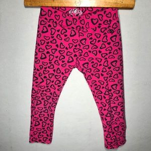 Justice pink w/ black and silver heart leggings 7
